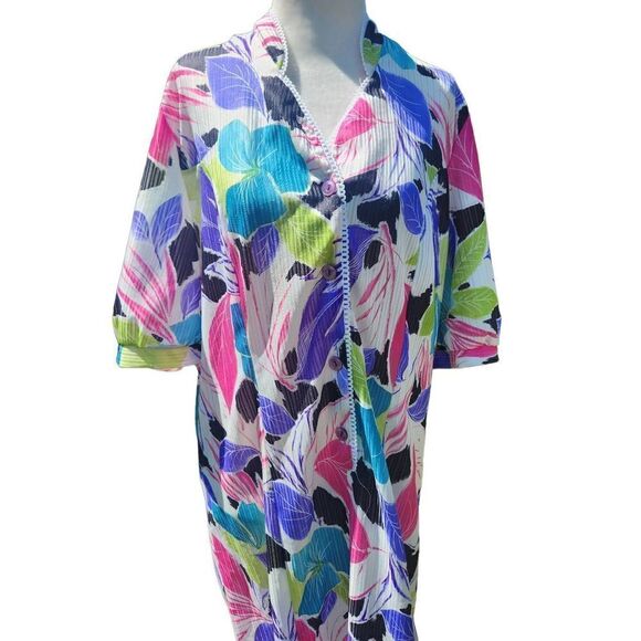 Colourful 70s Kaftan Vintage Beach Cover Dress - Picture 2 of 10